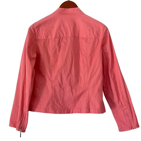 VTG Y2K Pink Cotton Evan-Picone Moto/Utility Style Zip Up Jacket, Size S - Picture 3 of 12